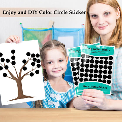 PARLAIM 1050 PCS Color Coding Labels Circle Dot Stickers,10 Color Style Colorful Coding Label Sticker for Office,Student Classroom