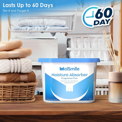 Moisture Absorbers with Activated Charcoal, Humidity Control & Air Deodorizing Preparations for Closet, Bathroom, Basement, Car & RV, 3 Pack