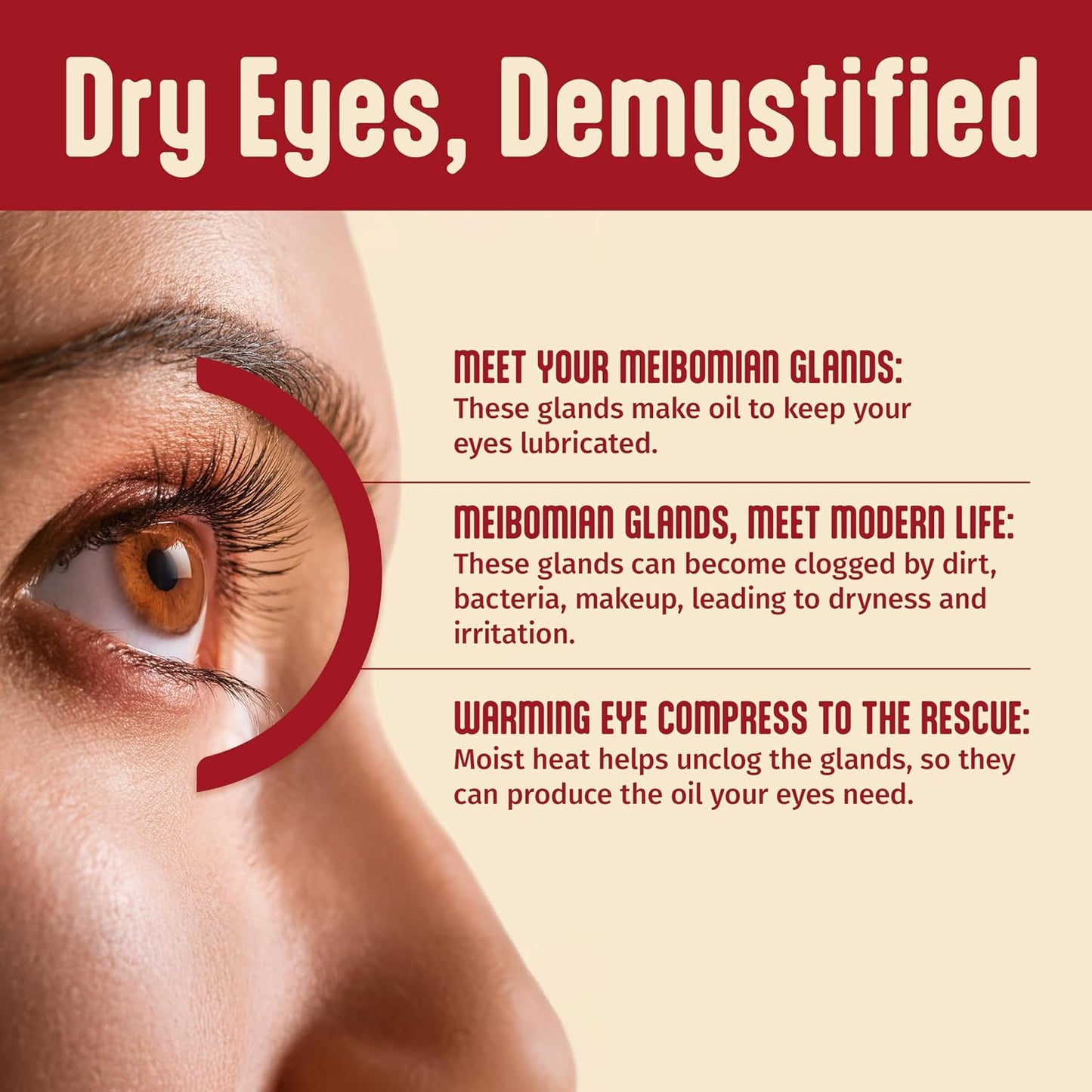 HotHands Therapy Warming Eye Compress, Tired & Dry Eye Relief, 1 Compress | Gentle, penetrating steam from natural beans relieves eye strain, dry & tired eyes. Moisturizing, comfortable and reusable.