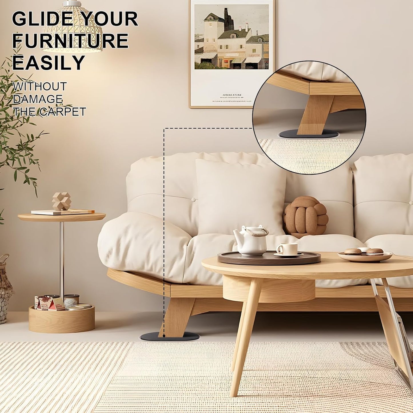 8PCS Furniture Sliders, 9-1/2" X 5-3/4" Large Furniture Movers Sliders, Reusable Sliders for Furniture on Carpet for Heavy Furniture, Furniture Moving Made Simple!