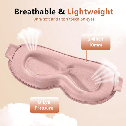 Sleep Mask for Side Sleeper Women Men, Eye Mask for Sleeping Light Blocking, 3D Contoured Cup Sleeping Mask, Soft Breathable Sleep Eye Mask with Adjustable Elastic Strap for Travel (Pastel Blue)