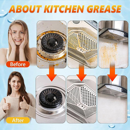 Kitchen Degreaser Spray, Kitchen Oil Stains Spray, Heavy Duty Degreaser For Kitchens, Oil Stain Remover, For Grills,Oven,Cabinet, Air Fryer,Home & Commercial, 240ML/8.45OZ (2PC)
