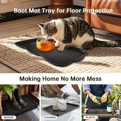 Boot Tray for Entryway, 3 Pack Waterproof Shoe Trays for Indoor Outdoor Use 20"x15" Durable Shoe Mat with Raised Edge, Non-Slip Tray for Boots, Pets, Garden & Muddy Shoes