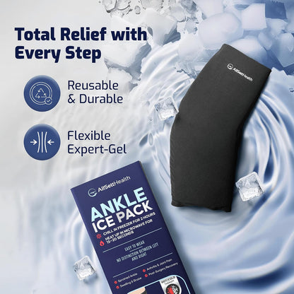 Ankle Ice Pack Wrap for Foot Pain, Hot/Cold Compression Sleeve Medium