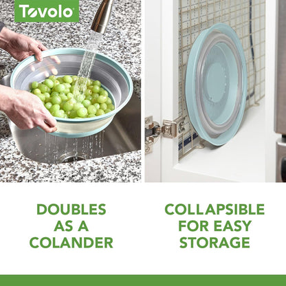 Tovolo Microwave Splatter Cover for Food, Large (Charcoal) - Collapsible & Vented Silicone Splatter Guard Lid - Microwave Plate & Dish Cover with Handle - BPA-Free Kitchen Gadget for Meal Prep