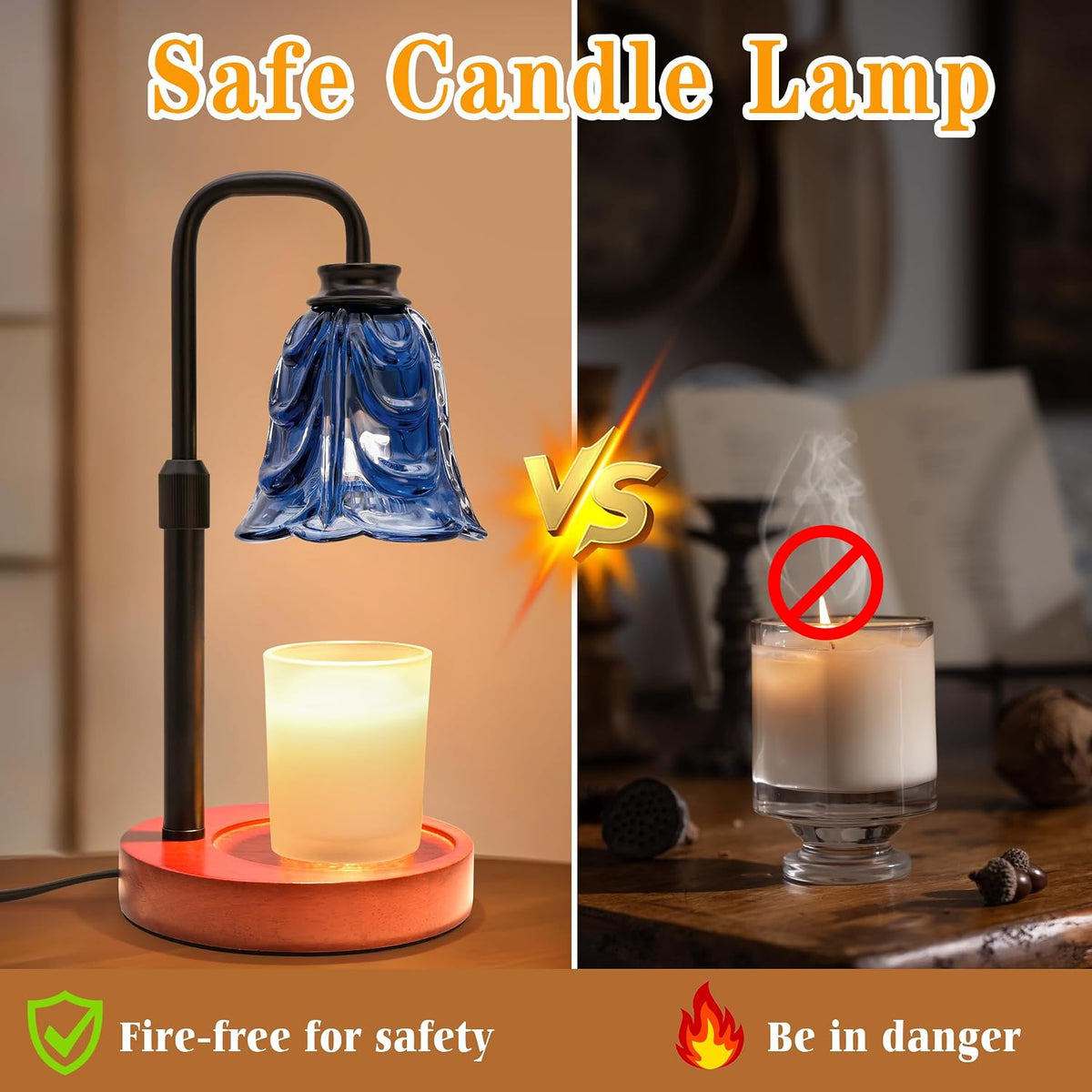 XJZJY Pink Flower Candle Warmer Lamp with Timer, Birthday Gifts for Women