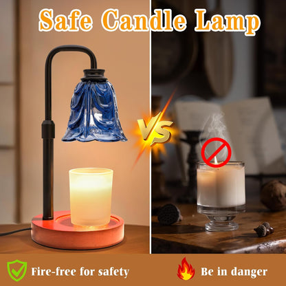 XJZJY Pink Flower Candle Warmer Lamp with Timer, Birthday Gifts for Women