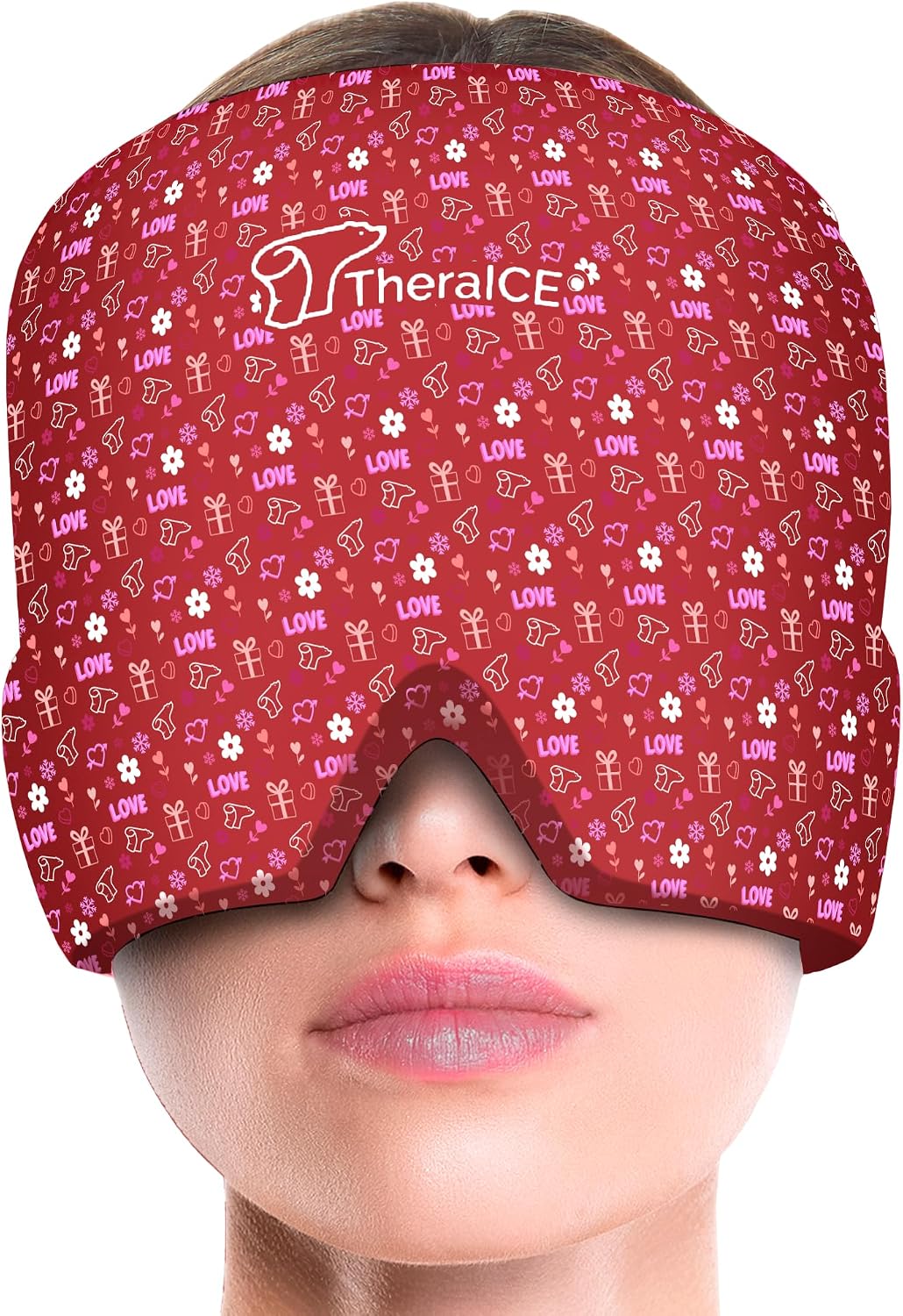 TheraICE Migraine Relief Cap, Headache Ice Pack for Tension Headache Relief | Cold Compress Eye Mask for Sinus Pressure, 360 Degree Compression Head Wrap, Hangover & Stress Relief