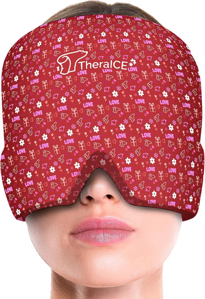 TheraICE Migraine Relief Cap, Headache Ice Pack for Tension Headache Relief | Cold Compress Eye Mask for Sinus Pressure, 360 Degree Compression Head Wrap, Hangover & Stress Relief