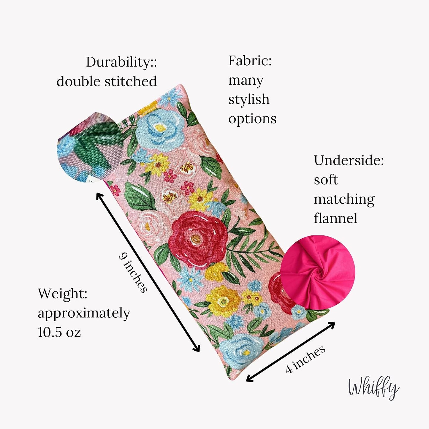 Microwave Heating Pad with Flax Seed, Scented or Unscented, Good for Back Headache or Migraines, Moist Heat Therapy or Ice Pack, Microwavable Bean Bag, 9" x 4" (Bright Pink F)