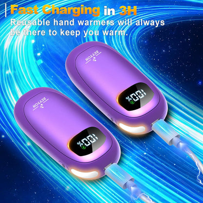 Hand Warmers Rechargeable-Electric Hand Warmers, Max 16 Hrs Warmth Up to 127℉, LED Display & Flashlight, Dual-Side Heating Portable Heater for Golf Hunting Camping for Men Women, Valentine's Day Gifts