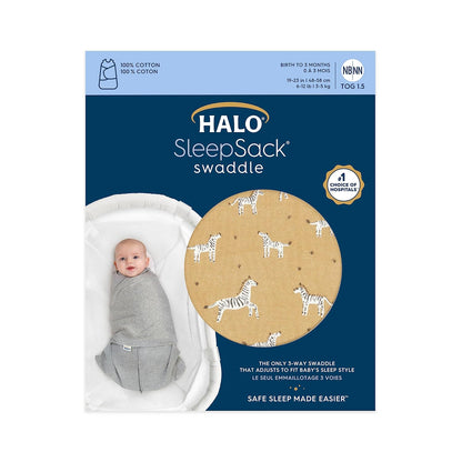 HALO 100% Cotton Sleepsack Swaddle, 3-Way Adjustable Wearable Blanket, TOG 1.5, Pink Floral, Newborn, 0-3 Months - Colors A