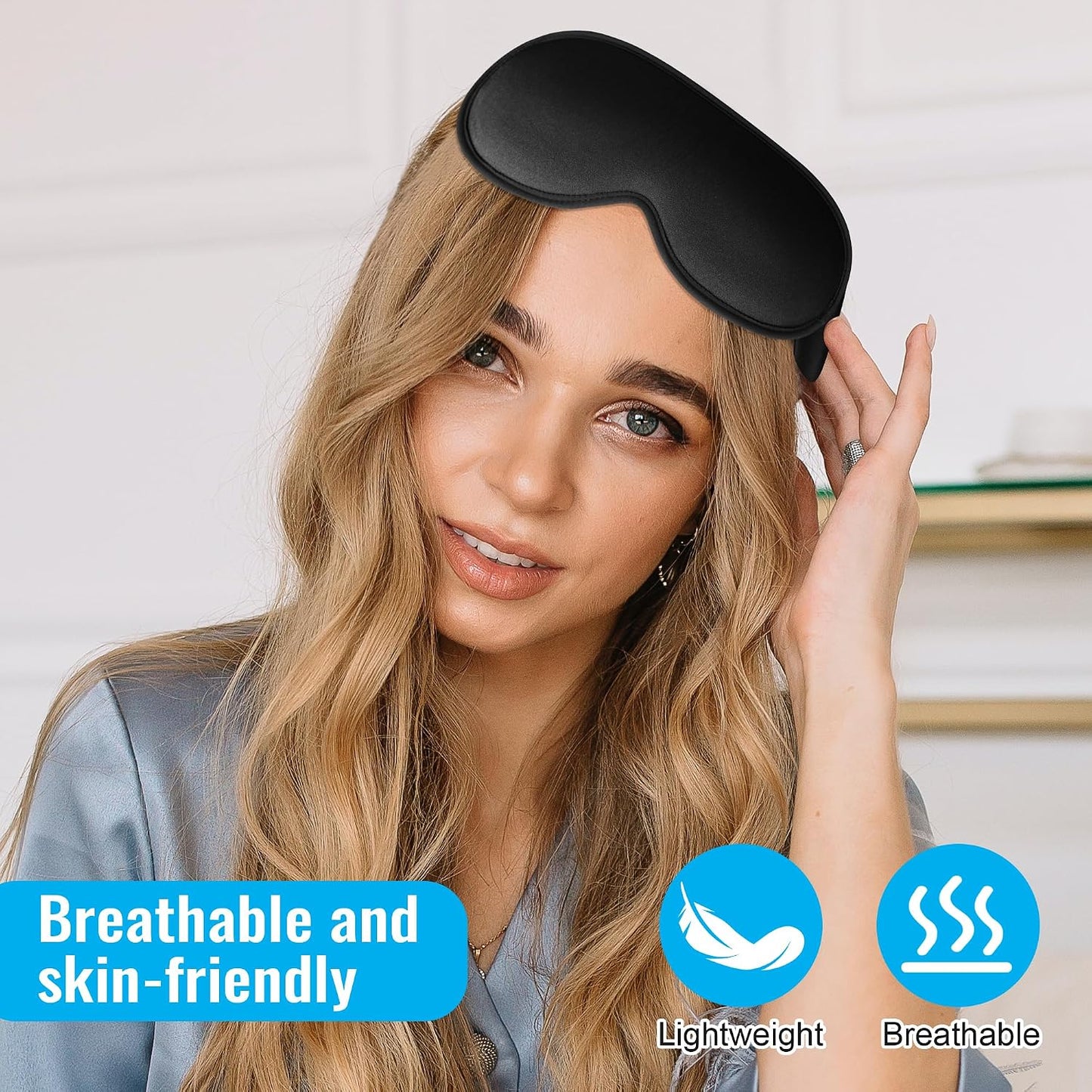Sleep Mask,Upgraded 3D Deep Contoured Eye Mask for Sleeping,No Pressure Eye Covers 99% Block Out Light Eye Mask with Adjustable Elastic Strap for Sleeping, Yoga, Traveling (1pc,Pink)