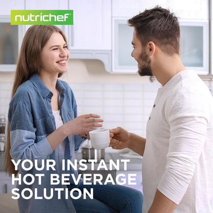 NutriChef 5.2 Qt Electric Water Kettle, Portable, Quick Heating, 5 Liter Digital Kettle with 5 Temperature Settings, Safety Lock, Stainless Steel, 3 Dispensing Options, 8.46" x 11.2" x 16.5"