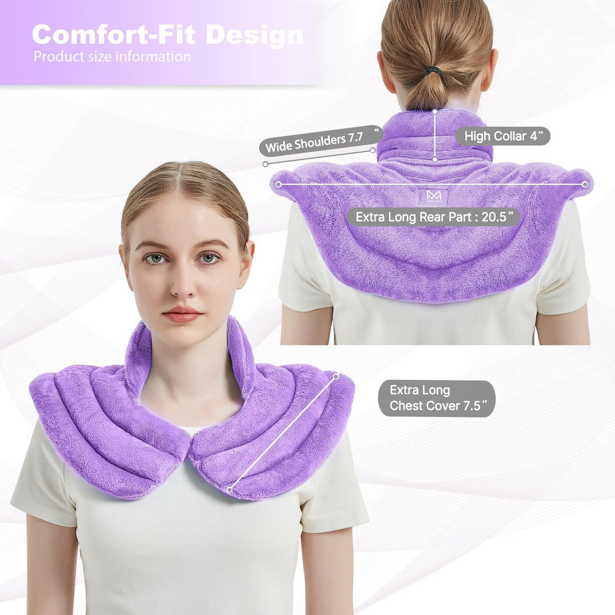 Microwave Heating Pad 6 x 12 Small Heating Pad Microwave, Microwave Bean Bag Heating Pad for Neck and Shoulders, Moist Heat Pack Pillow Warm Compress for Knee, Muscles, Joints, Wrist (Dark Blue)