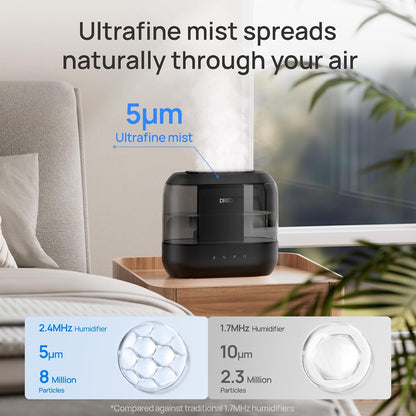 DREO 4L Humidifiers for Bedroom, 36H Runtime, 28 dB Quiet, HM311 | Easy to Refill & Clean, BPA-Free, Nightlight, Supersized Air Humidifiers for Large Room, Baby Nurseries, Plants, Indoor