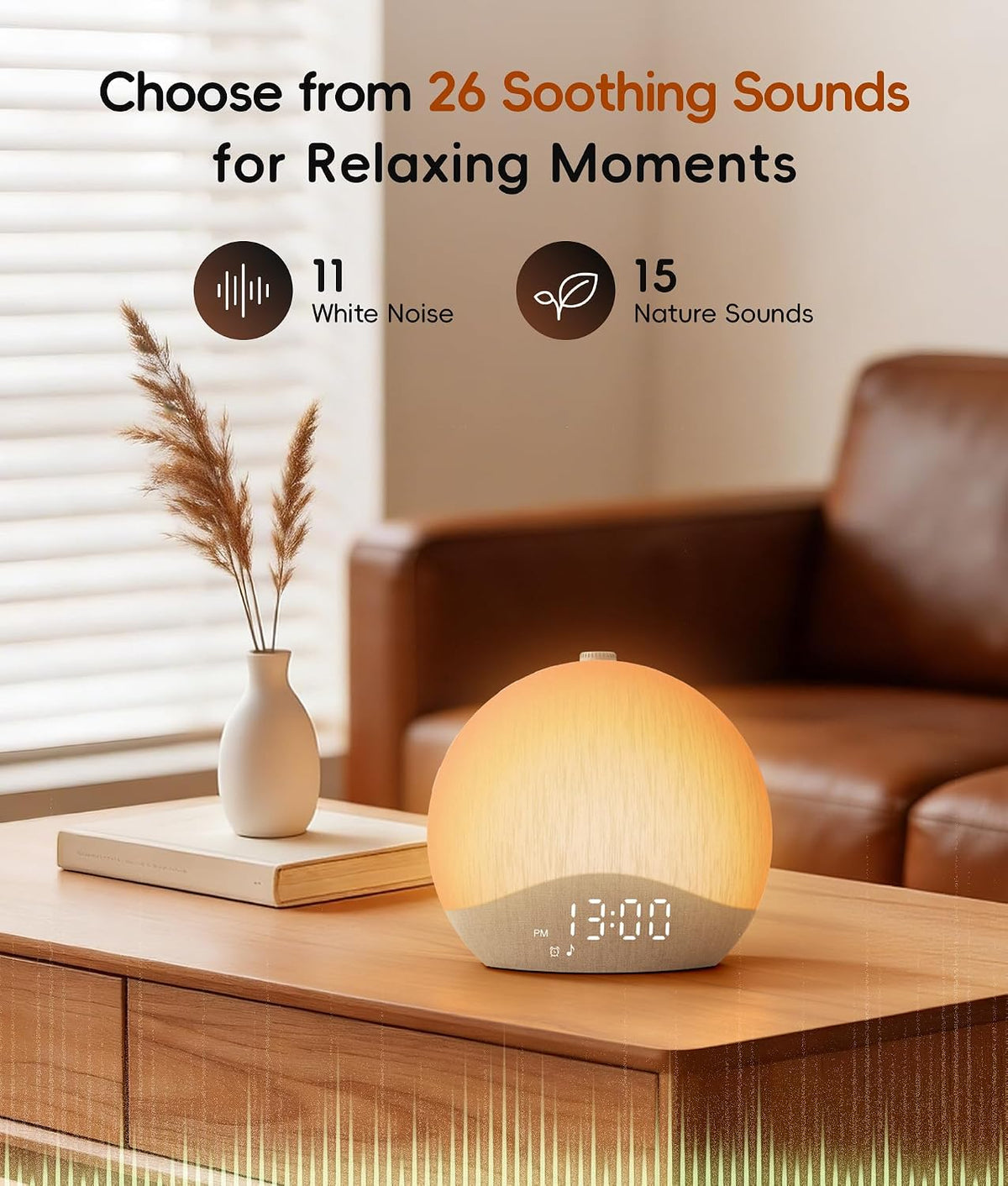 ecozy Sunrise Alarm Clock, White Noise Machine, Sound Machine for Bedroom