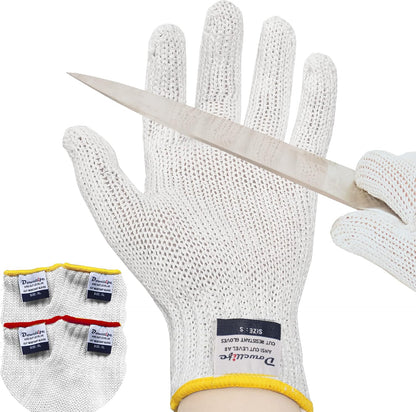 Dowellife Cut Resistant Gloves A9 Maximum Protection - Food Grade Kitchen & Chef Gloves for Food Prep, Knife Cutting, Mandoline Slicing, Butcher, Oyster Shucking, Fish Handling (Medium)