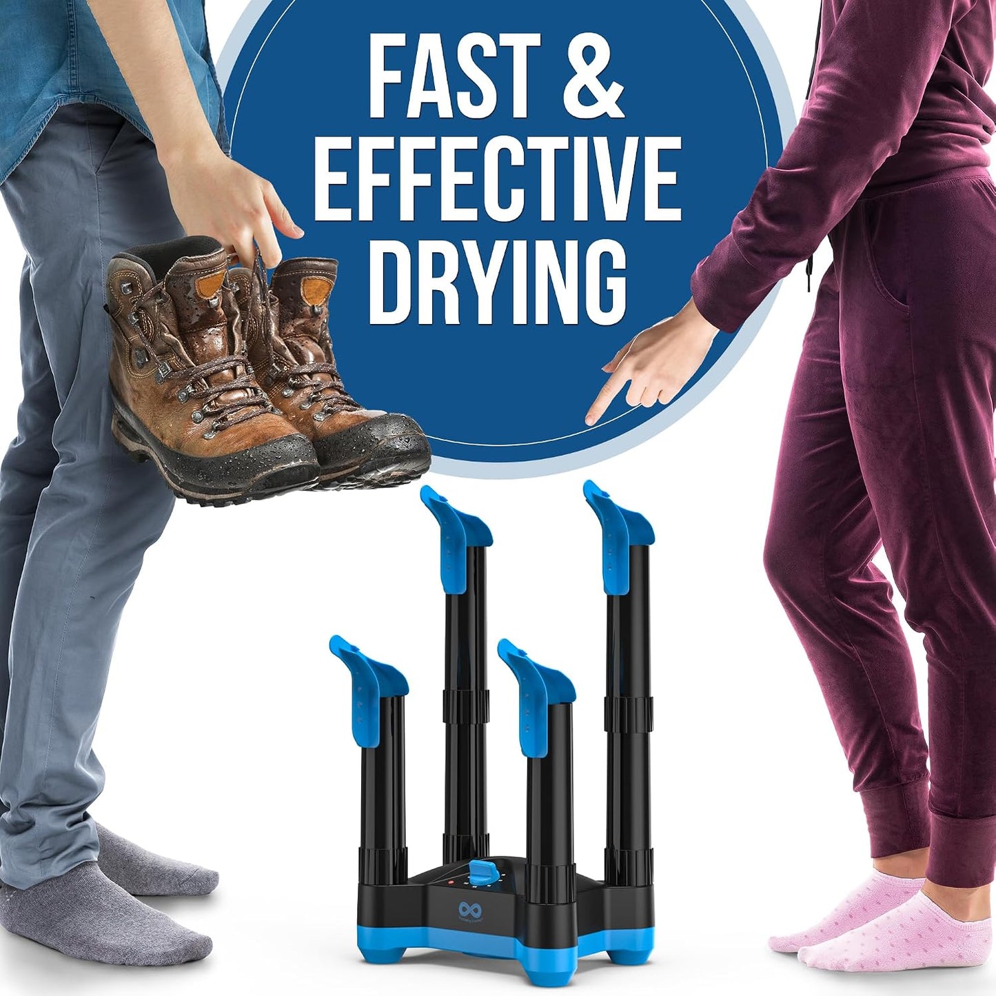 Everlasting Comfort Boot Dryer for Work Boots, Quiet Shoe Dryer, Standard | Portable Shoe Dryer, Compact Design, For Boots, Sneakers, Gloves & Winter Gear, Shoe Warmer, Glove Dryer, Everyday Use