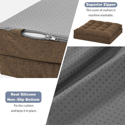 baibu Memory Foam Recliner Cushions for Elderly, 20 x 20 x 5 Inch,Dark Grey