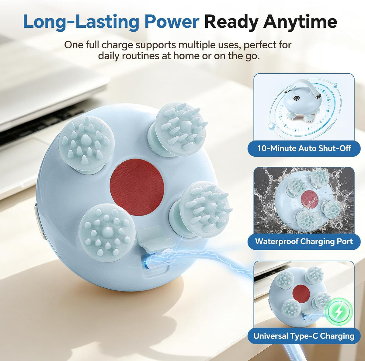 Scalp Massager, Head Massager Scalp with Tangle-Resistant Design