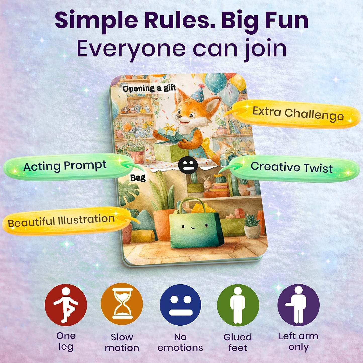 Active Movement Game for Kids Ages 4–8 - Educational Card Game | Animal-Themed Card Set with 50 Movement Tasks for Indoor and Outdoor Brain Breaks, Home and Classroom Activities