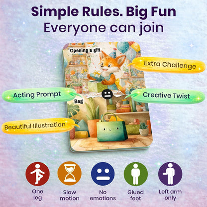 Active Movement Game for Kids Ages 4–8 - Educational Card Game | Animal-Themed Card Set with 50 Movement Tasks for Indoor and Outdoor Brain Breaks, Home and Classroom Activities