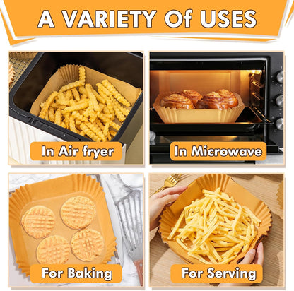 Air Fryer Liners, 8" Parchment Paper for 5-8 QT | Food-Grade Air Fryer Liners Disposable, Oil-Proof, Greaseproof for Baking, Roasting, Microwave Airfryer Baskets Accessories