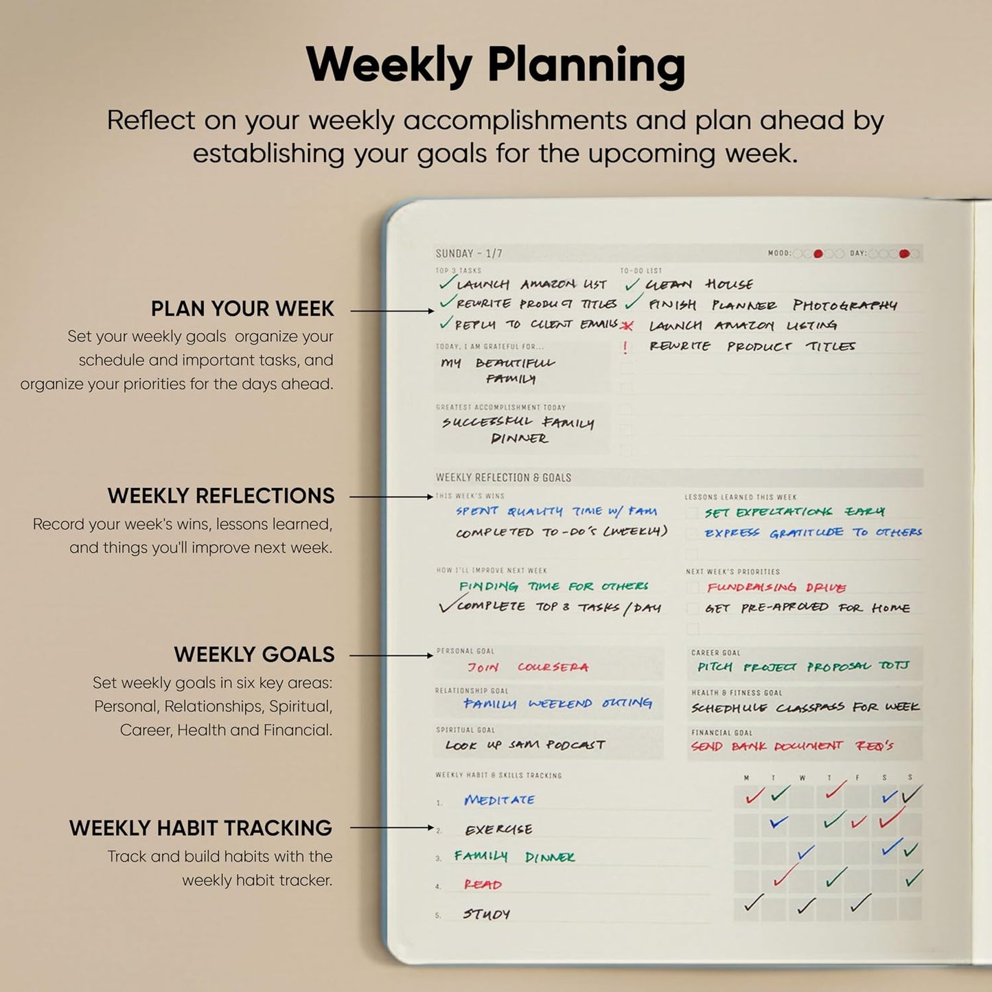Dated, 2026 Planner, 5.8” x 8.3” - The #1 Productivity Planner to Achieve Your 2026 Goals - Planner 2026-2027 by PRODUCTIVITY STORE (A5, GREY)