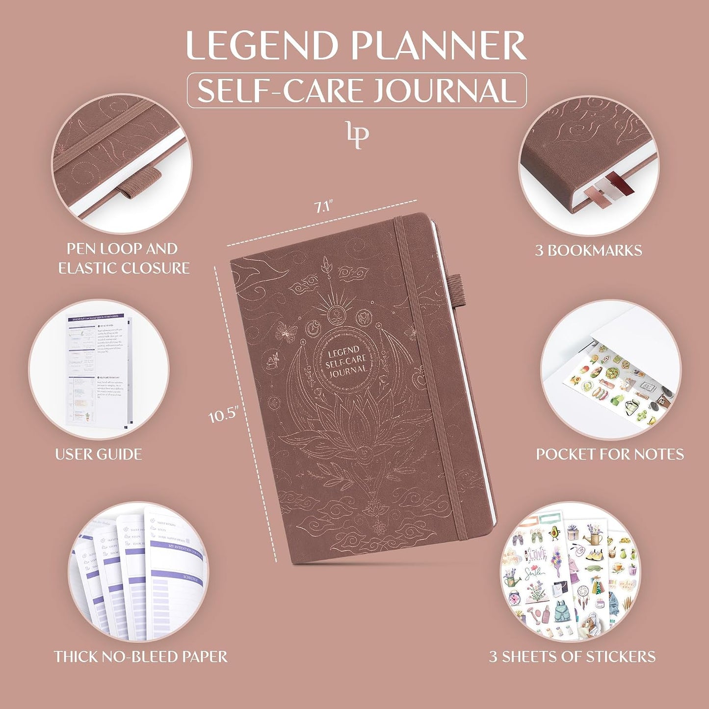 Legend Self-Care Journal – Guided Daily Reflection Journal to Support Mental & Physical Health – Daily Mood, Meditation & Personal Development Notebook – 7.1x10.5”, Lasts 3 Months (Turquoise)
