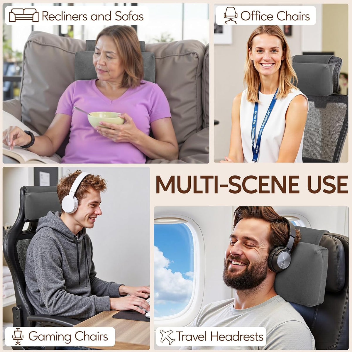 Neck Pillow for Recliner Chair, Adjustable Recliner Pillow for Headrest