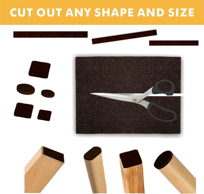 Felt Furniture Pads Self-Adhesive for Hardwood Floors, 8pcs 8" x 6" x 1/5" Cuttable Furniture Pads Square Furniture Movers, Floor Protector Cut into Any Shape, Beige