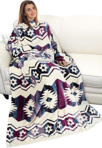 Catalonia Wearable Blanket with Sleeves for Women & Men, Fleece Wrap Throw | Cozy Sleeve Design for Hands-Free Comfort, Perfect for Reading, TV Time & Relaxing, Christmas & Birthday Gift