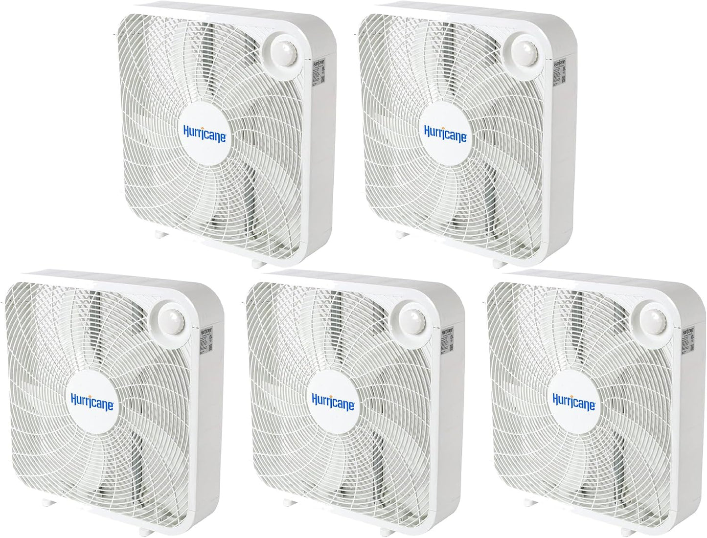 Hurricane Classic Floor Box Fan with 3 Speed Settings, Black - 20in | Corded Portable Electric Air Cooling Unit w/ Powerful 2400 CFM Airflow for Home, Garage, Office, Bedroom & Basement