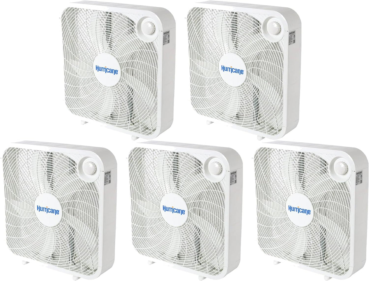 Hurricane Classic Floor Box Fan with 3 Speed Settings, Black - 20in