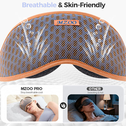 MZOO Pro Breathable Blackout Sleep Mask, Gift for Women Men