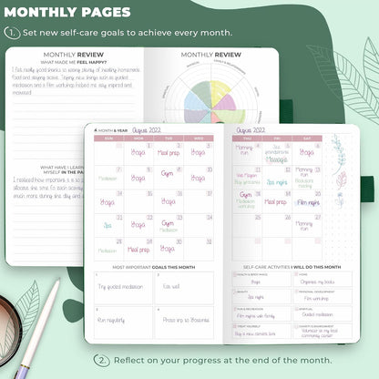 Clever Fox Self-Care Journal for Women, Daily Planner 5.8x8.3 Aquamarine | 3-month mental health journal, habit tracker, wellness journaling supplies for women & teen girls, gratitude & mood log