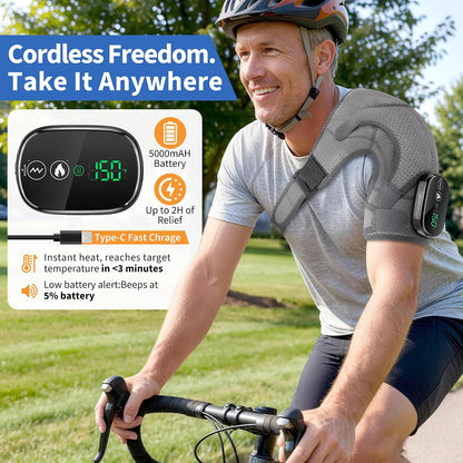 Shoulder Heating Pad Cordless, FSA Eligible Items List Shoulder Massager for Pain Relief Deep Tissue, Heated Shoulder Brace Wrap HSA Approved Products Only
