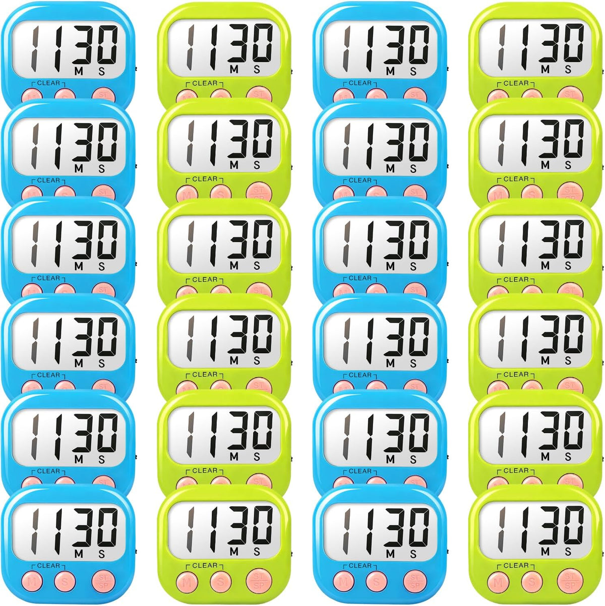 Digital Timer for Kids Classroom Timers for Teachers 2 Pack Blue Green