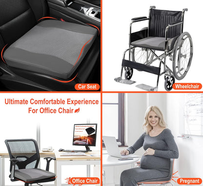 Lofty Aim Car Seat Cushion, Memory Foam Car Seat Cushions for Long Driving | Comfy Car Seat Pillow for Pain Relief, Driver Seat Cushion Adds Height, Butt Cushion for Car, Truck, Office Chair, Black