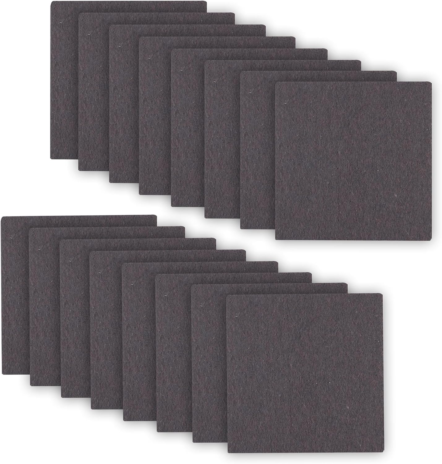 3.5inch Square Felt Furniture Pads, 16Pcs Self Adhesive Cuttable Felt Furniture Leg Pads Floor Protectors Furniture Sliders for Hardwoods Floors, Brown