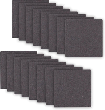 3.5inch Square Felt Furniture Pads, 16Pcs Self Adhesive Cuttable Felt Furniture Leg Pads Floor Protectors Furniture Sliders for Hardwoods Floors, Brown