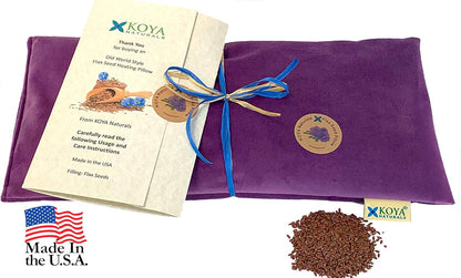 KOYA Naturals Soft Velvet Flax Seed Pillow - Microwave Heating Pad
