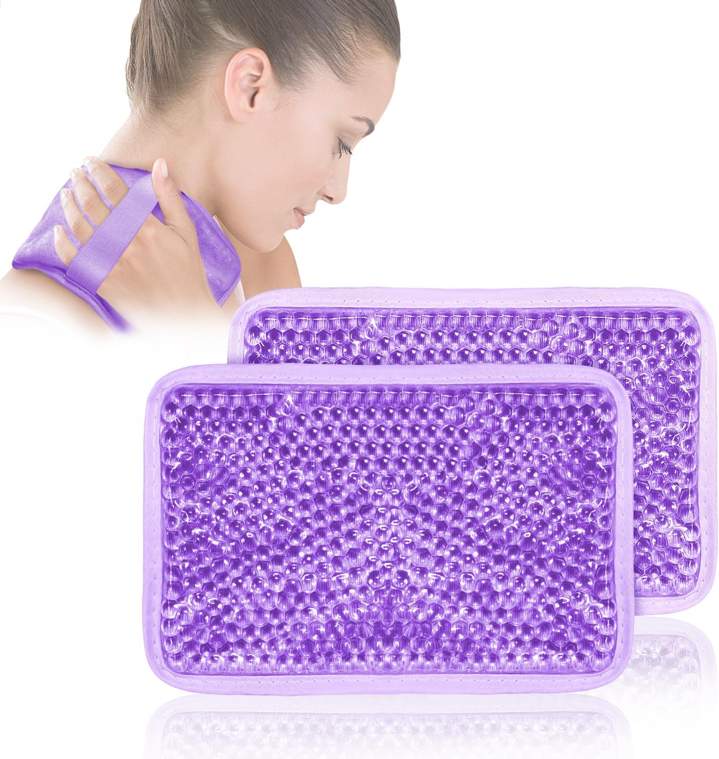 Gel Ice Pack for Injuries Reusable for Pain Swelling of Knee, Shoulder, Foot, Back, Ankle, Neck, Elbow, Wisdom Tooth - Cold or Hot Compress
