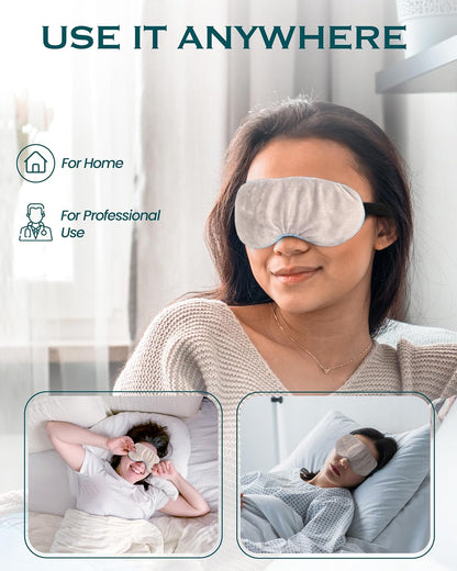 Heated Eye Mask for Dry Eyes, Stye, Blepharitis & Puffiness Relief – Microwavable Warm Compress with Soft Fleece – ThermoDR Reusable Mask for Fatigue, Strain, Sinus & Irritation – Grey