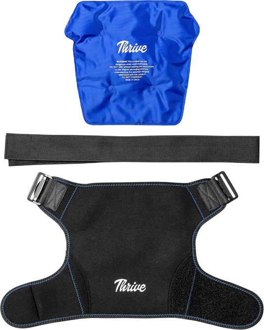 Thrive Reusable Ice Packs for Injuries - Long-Lasting Gel Ice Pack - Neck & Knee Gel Wraps - Cold Compresses for Injuries & Back Pain Relief - Regular 2-Count, Light Blue