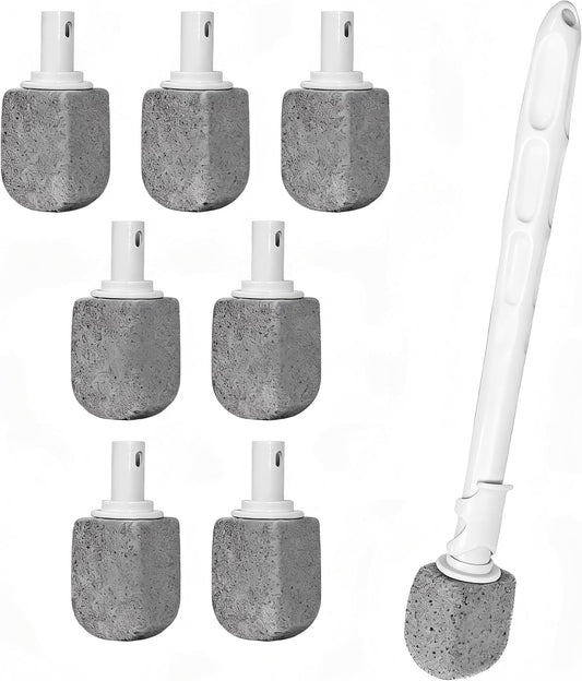 Upgrade Pumice Stone Toilet Bowl Cleaner for Hard Water Ring & Stains | Removes hard water rings, calcium buildup & rust stains from toilet bowls without scratching porcelain.