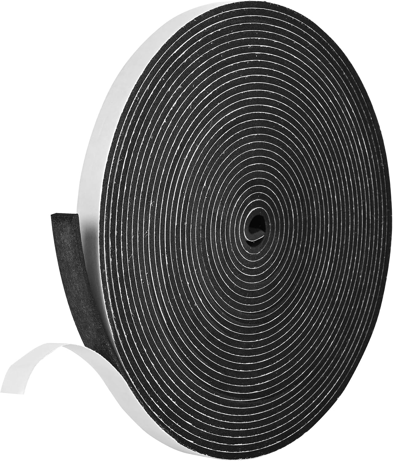 Kikerike Self Adhesive Foam Tape Weatherstrip 1/2In x 1/4In x 42Ft High Density Foam Insulation Strips Seal Weather Stripping with Strong Adhesive for Door and Window Sound Isolation Soundproofing
