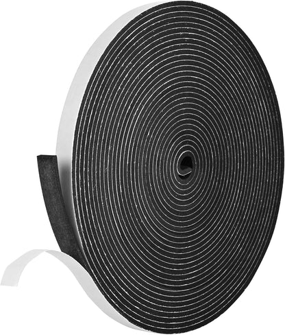 Kikerike Self Adhesive Foam Tape Weatherstrip 1/2In x 1/4In x 42Ft High Density Foam Insulation Strips Seal Weather Stripping with Strong Adhesive for Door and Window Sound Isolation Soundproofing