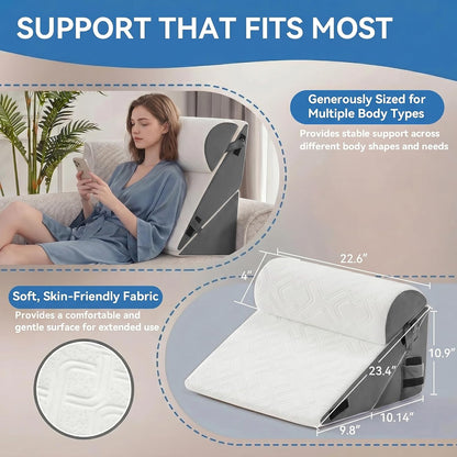 5PCS Wedge Pillow Set for After Surgery,Bed Pillow for Sleeping | Memory Foam Orthopedic Back Pillow for Pain Relief and Acid Reflux, Adjustable Sitting Up for Bed Post Surgery Pillow Green